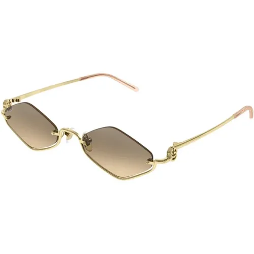 Stylish Sunglasses with Gold Frame , male, Sizes: 53 MM - Gucci - Modalova