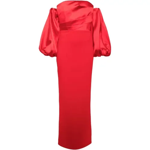 Rotes Off-Shoulder Panel Kleid - Solace London - Modalova