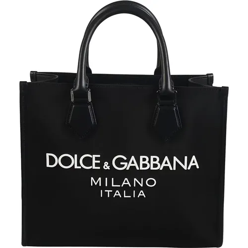 Canvas Leather Handbag , male, Sizes: ONE SIZE - Dolce & Gabbana - Modalova