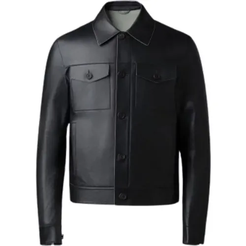 Lincoln Leather Jacket with Horned Buttons , male, Sizes: L - Mackage - Modalova