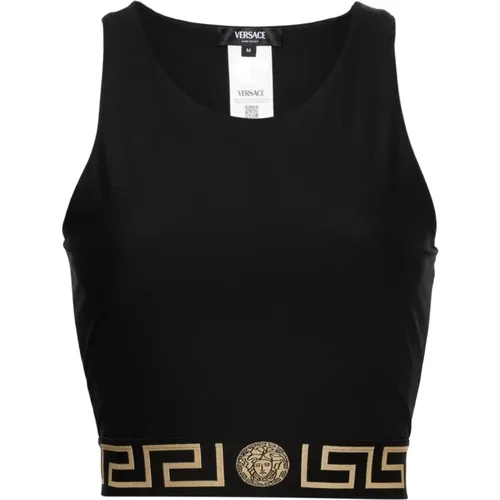 Schwarze Damenbekleidung Topwear Ss24 , Damen, Größe: M - Versace - Modalova