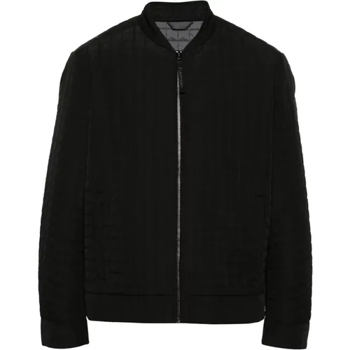 Grid Quilt Biker Jacke , Herren, Größe: S - Calvin Klein - Modalova