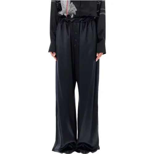 Satin Pijama Pants Aw24 , female, Sizes: 2XS, XS - Salvatore Ferragamo - Modalova