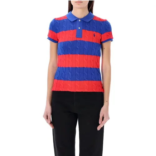 Striped Polo Shirt for Women , female, Sizes: L, XL, M - Ralph Lauren - Modalova