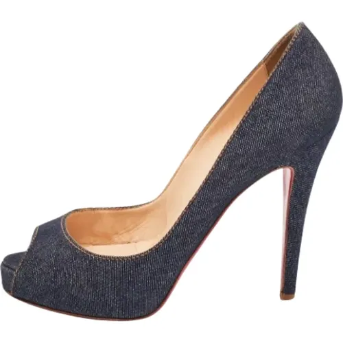 Pre-owned Denim heels , female, Sizes: 6 1/2 UK - Christian Louboutin Pre-owned - Modalova