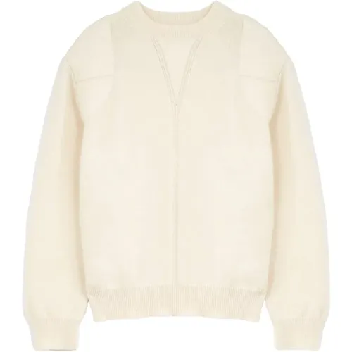 Fine Knit White Sweater with Crew Neck , male, Sizes: M, L - Jil Sander - Modalova