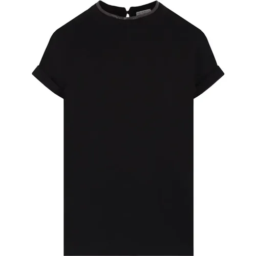 Schwarze T-Shirts und Polos von , Damen, Größe: L - BRUNELLO CUCINELLI - Modalova