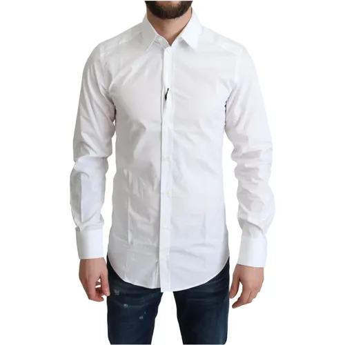 Authentisches weißes Baumwollhemd , Herren, Größe: XS - Dolce & Gabbana - Modalova