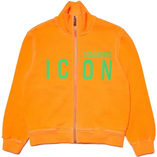 Sweatshirt mit Neon Icon Print und Reißverschluss - Dsquared2 - Modalova