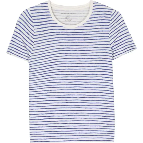 Striped Round Neck T-shirt , female, Sizes: S - majestic filatures - Modalova