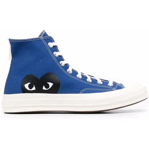 Blaue Hohe Chuck Taylor Sneakers aus Baumwolle , unisex, Größe: 46 1/2 EU - Comme des Garçons Play - Modalova