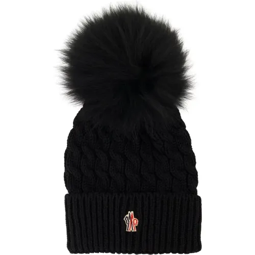 Pom Pom Gerippte Wollmütze , Damen, Größe: ONE Size - Moncler - Modalova