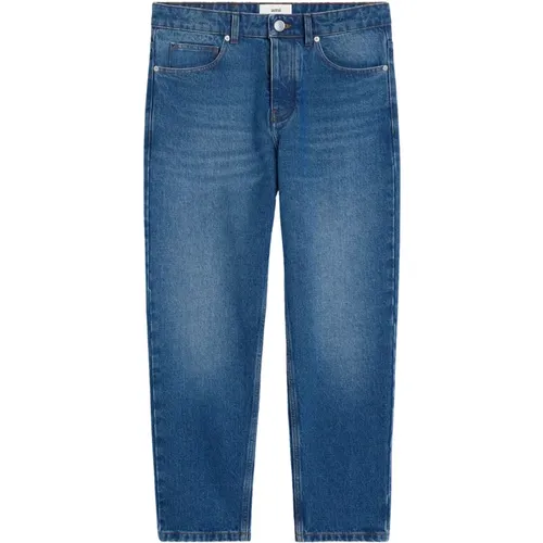 Blaue Gerades Jeans Casual Stil , Herren, Größe: W32 - Ami Paris - Modalova