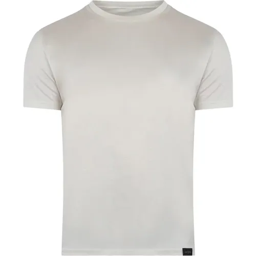 Graues Baumwoll-T-Shirt mit Logoschild , Herren, Größe: XL - Low Brand - Modalova