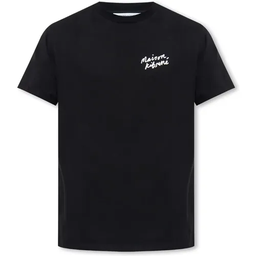T-shirt with logo , male, Sizes: M, S, L, XS - Maison Kitsuné - Modalova