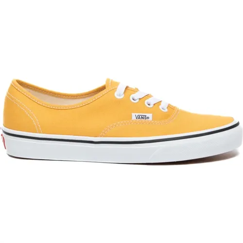 Gelbe Streetwear Sneakers mit Flachen Weißen Schnürsenkeln , Damen, Größe: 41 EU - Vans - Modalova