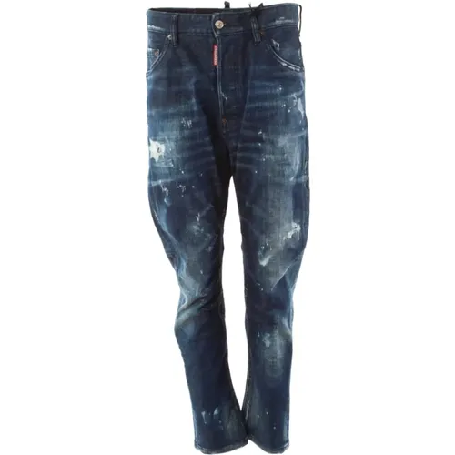 Blaue Combat Slim-Fit Jeans , Herren, Größe: S - Dsquared2 - Modalova