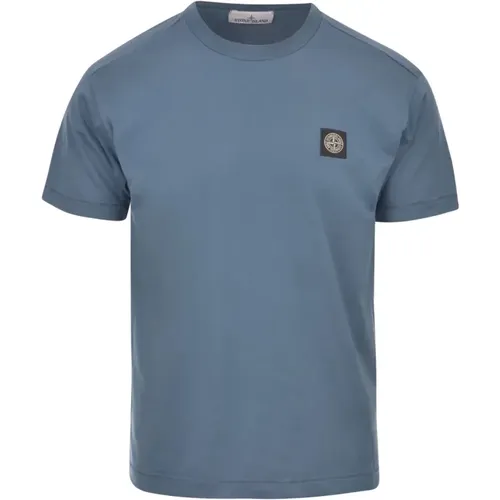 Dunkelblaues Brustlogo T-Shirt - Stone Island - Modalova