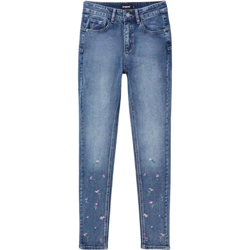 Damen Blaue Abgenutzte Jeans , Damen, Größe: M - Desigual - Modalova