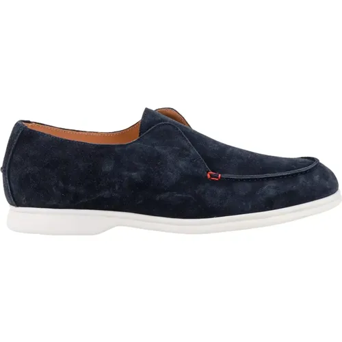 Suede Loafer with Contrasting Stitching , male, Sizes: 6 UK - Kiton - Modalova