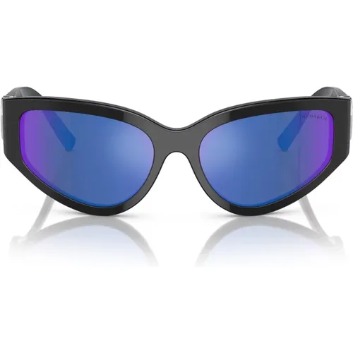 Elegante Tf4217 Sonnenbrille mit blauen verspiegelten Gläsern , Damen, Größe: 59 MM - Tiffany - Modalova