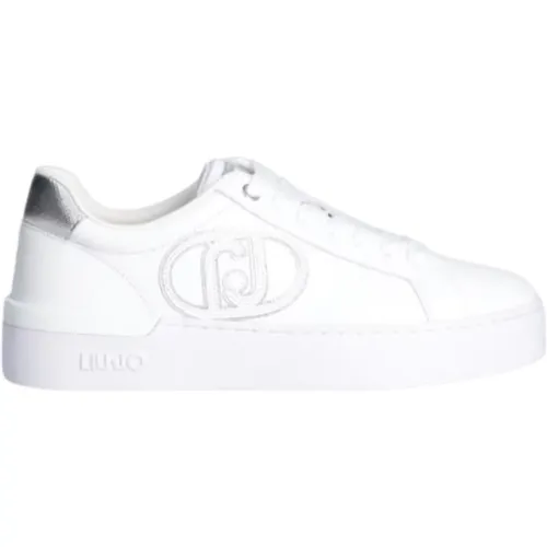 Weiße Flache Schuhe Maxi Logo , Damen, Größe: 40 EU - Liu Jo - Modalova