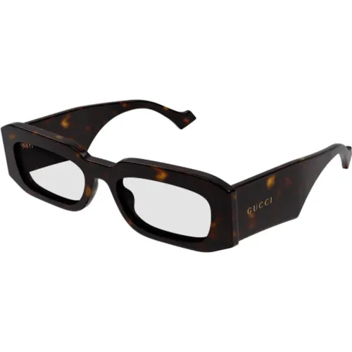 Rectangle Optical Glasses in Havana , unisex, Sizes: L - Gucci - Modalova