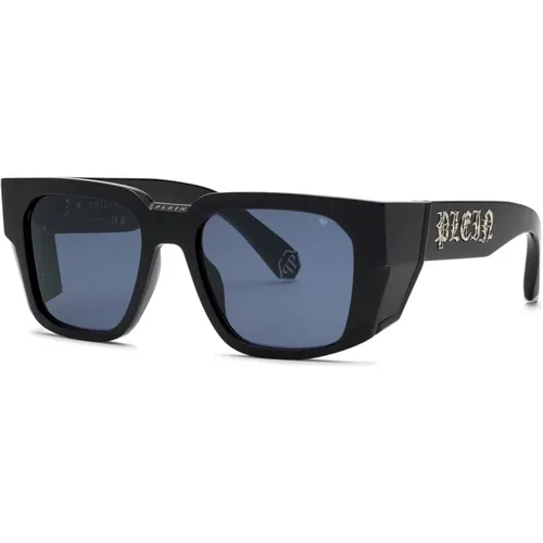 Sunglasses Squadrata Nero Lucido , unisex, Sizes: 54 MM - Philipp Plein - Modalova