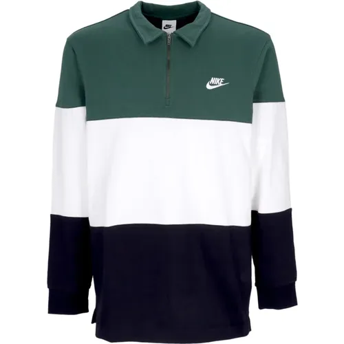 Farbblock Langarm Polo Top , Herren, Größe: XL - Nike - Modalova