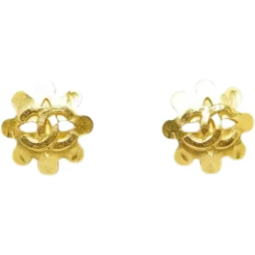 Pre-owned Gold earrings , female, Sizes: ONE SIZE - Chanel Vintage - Modalova