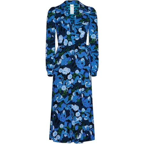 Reversible Wrap Mesh Graphic Print Dress , female, Sizes: M - Diane Von Furstenberg - Modalova