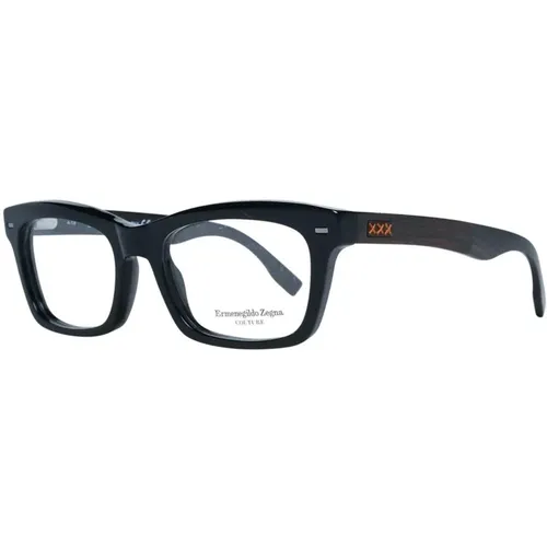 Schwarze Trapezförmige Optische Brillen mit Federscharnier - Ermenegildo Zegna - Modalova