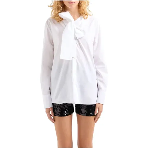 Shirt with Bow , female, Sizes: S, L, M, XS - Emporio Armani - Modalova