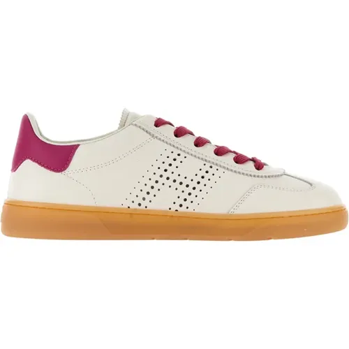 And Fuchsia Leather Sneakers , female, Sizes: 3 1/2 UK, 6 UK, 5 1/2 UK, 4 1/2 UK, 7 UK, 3 UK, 5 UK, 4 UK - Hogan - Modalova