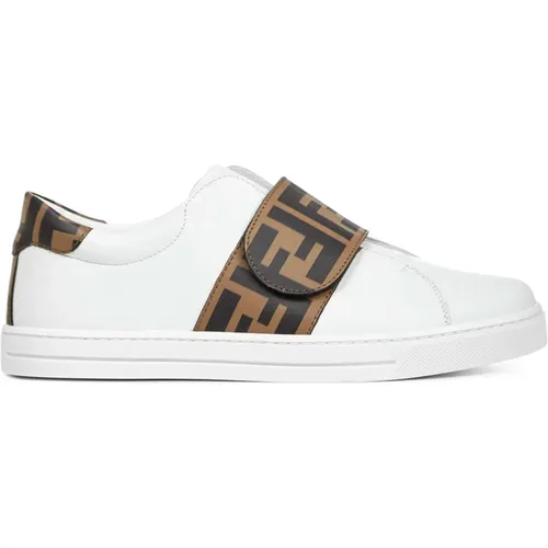 Weiße Junior Sneakers mit FF Logo - Fendi - Modalova