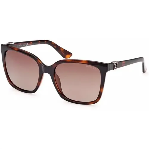 Braune Square Sonnenbrille mit Kontrastierenden Details , Damen, Größe: ONE Size - Guess - Modalova