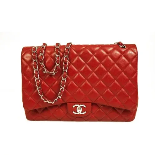 Pre-owned Caviar Leather Classic Double Flap Maxi Bag , unisex, Sizes: ONE SIZE - Chanel Vintage - Modalova