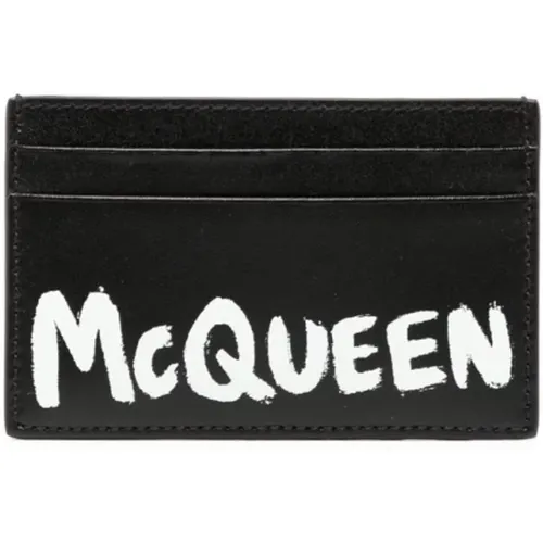 Leather Wallet with Logo Print , male, Sizes: ONE SIZE - alexander mcqueen - Modalova