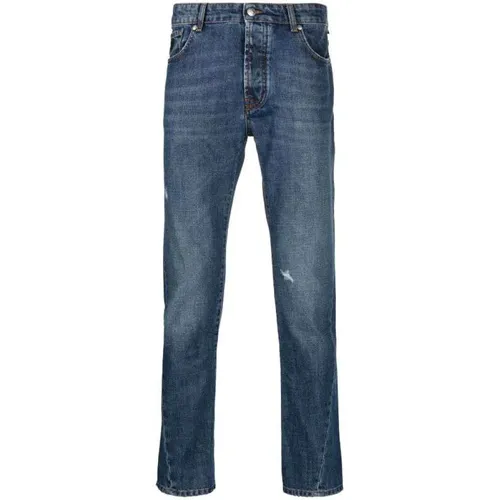 Slim-Fit Jeans mit Distressed-Details , Herren, Größe: W34 - John Richmond - Modalova