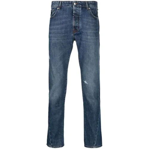 Slim-Fit Jeans mit Distressed-Details , Herren, Größe: W40 - John Richmond - Modalova