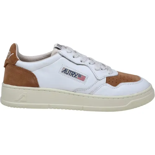 Weiße Karamell Leder Sneakers Ss24 , Damen, Größe: 39 EU - Autry - Modalova