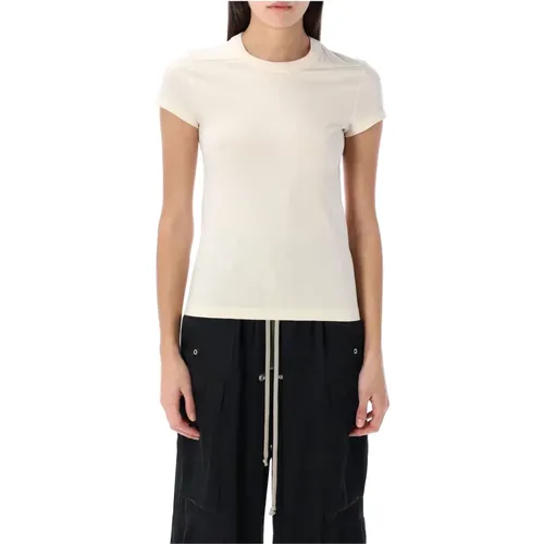 Cropped Level T Baumwoll T-Shirt , Damen, Größe: S - Rick Owens - Modalova