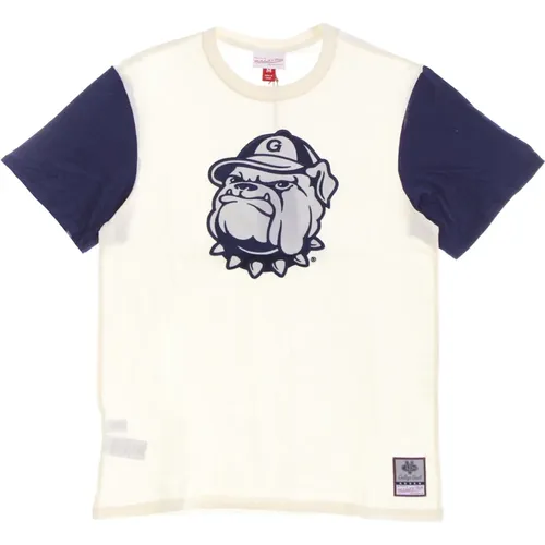 Georgetown Hoyas Color Blocked Tee , male, Sizes: L - Mitchell & Ness - Modalova