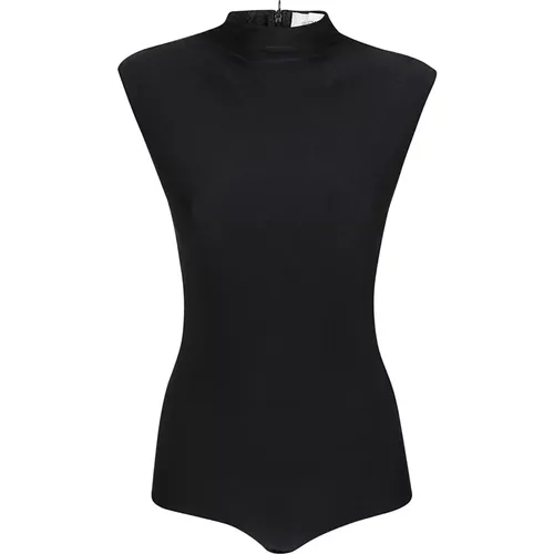 Shiny Effect Bodysuit with Zip , female, Sizes: S, L - Max Mara - Modalova