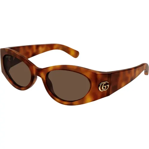 Stylish Sunglasses in Havana/ , female, Sizes: 53 MM - Gucci - Modalova