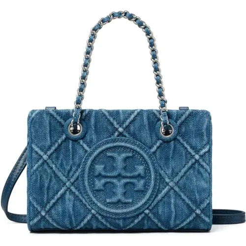 Denim Logo Embossed Chain Bag , female, Sizes: ONE SIZE - TORY BURCH - Modalova