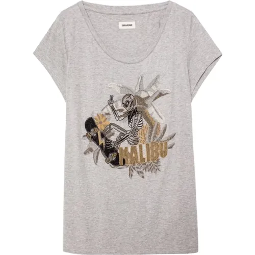 Meryl Skeleton T-Shirt - Stylish Women`s Top , female, Sizes: S - Zadig & Voltaire - Modalova