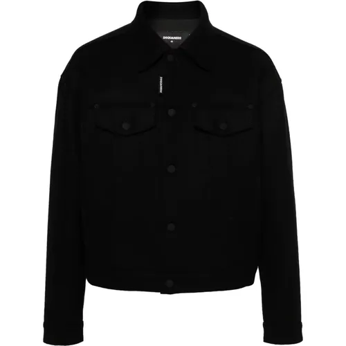 Wool Blend Shirt Jacket , male, Sizes: 3XL, 2XL, XL, M, L, S - Dsquared2 - Modalova