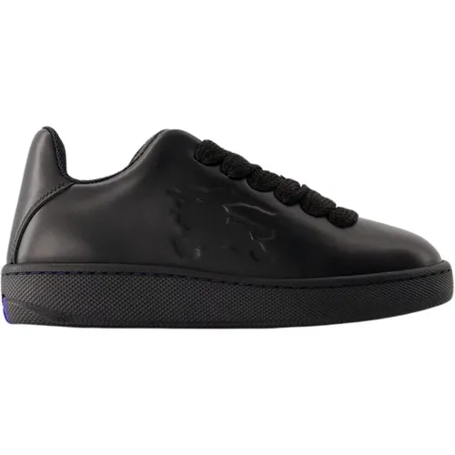 Schwarze Leder Box Sneakers - Erhöhter Stil , Damen, Größe: 37 EU - Burberry - Modalova