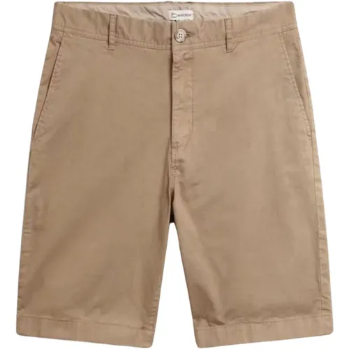 Baumwoll Bermuda Shorts mit Taschen , Herren, Größe: W30 - Woolrich - Modalova